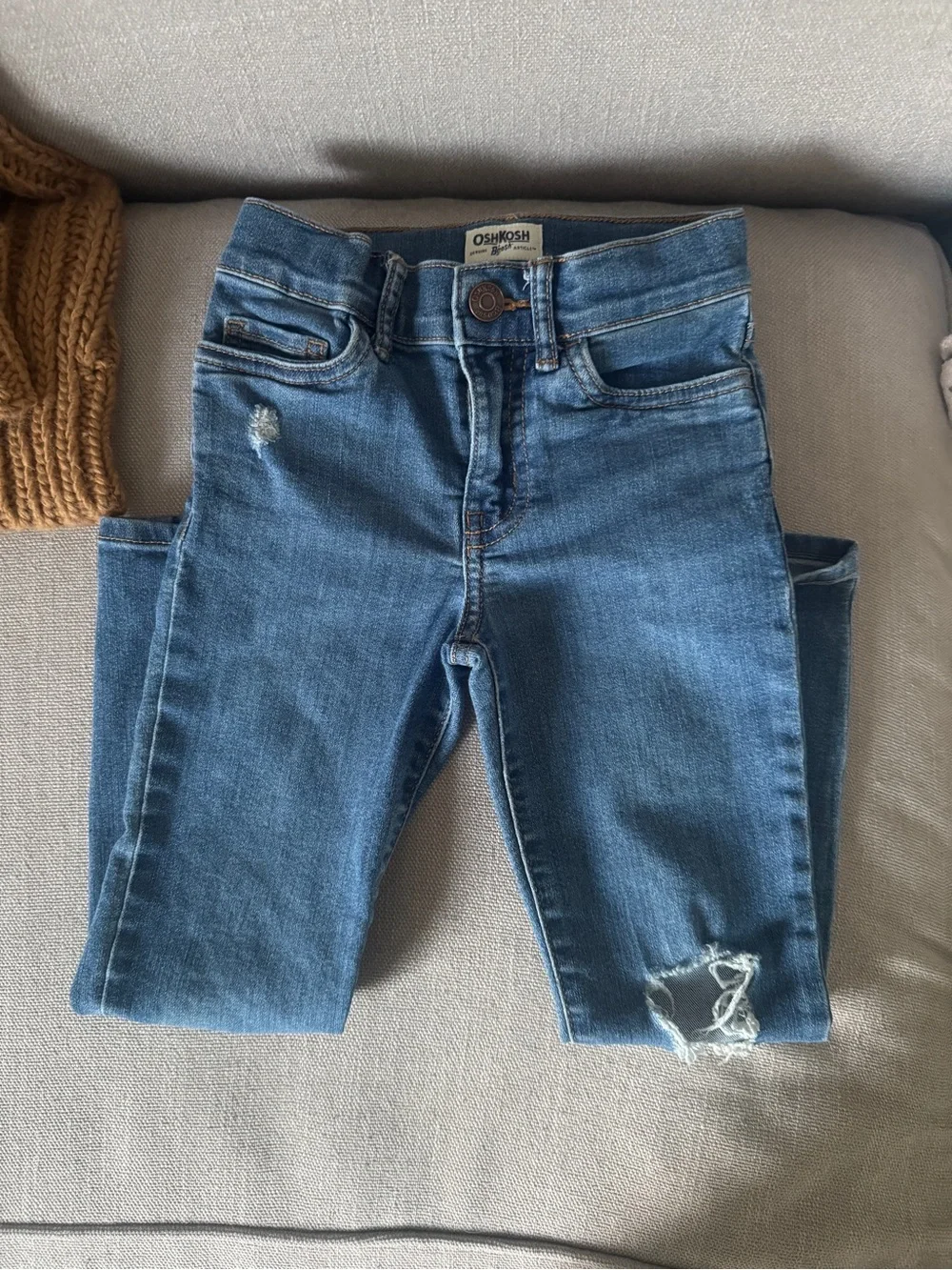 OshKosh B'gosh Girls' Blue Skinny Distressed Jeans